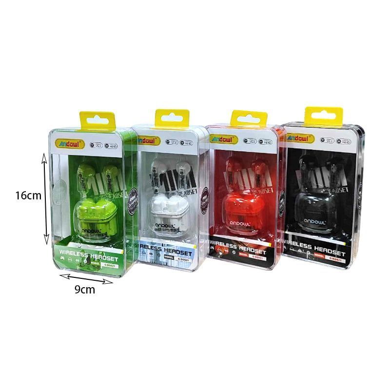 Andowl Ασύρματα ακουστικά Bluetooth με φωτισμό Q-BQS21 5.3 - Wireless bluetooth headset - Πορτοκαλί ANDOWL