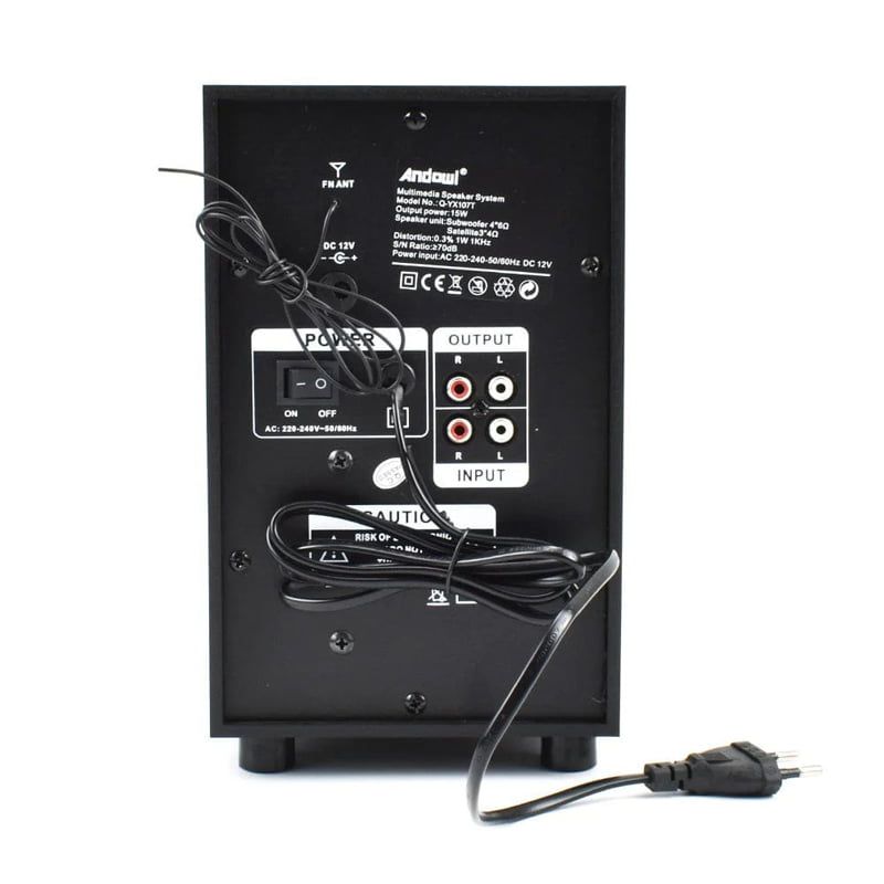 Andowl Ηχεία Υπολογιστή 2.1 1000W PMPO με USB, Micro SD, Bluetooth, Χειριστήριο Q-YX107T - Multimedia Speaker System OEM