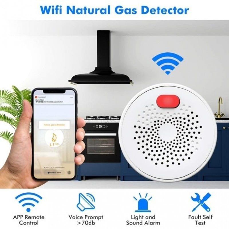 Andowl Q-MQ25 Ανιχνευτής Διαρροής Γκαζιού Πρίζας - WiFi Combusitible Gas Detector ANDOWL