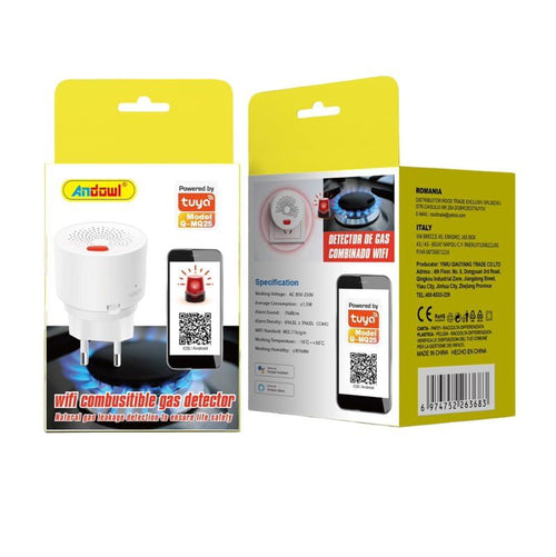 Andowl Q-MQ25 Ανιχνευτής Διαρροής Γκαζιού Πρίζας - WiFi Combusitible Gas Detector ANDOWL