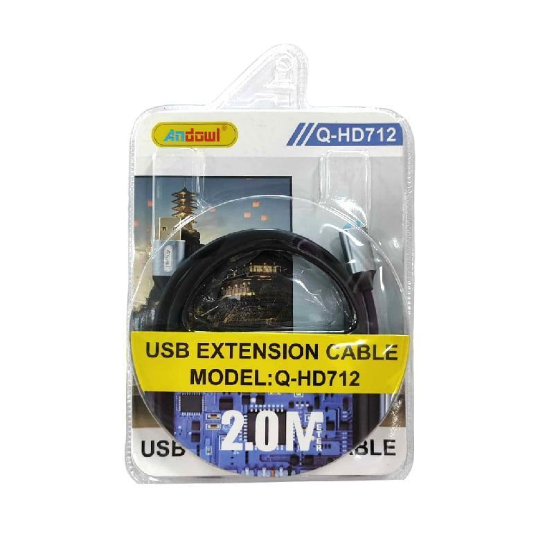 Andowl Καλώδιο Προέκτασης USB 2.0 2 Μέτρων Q-HD712 - USB 2.0 Extension Cable 2 Meters Q-HD712 OEM