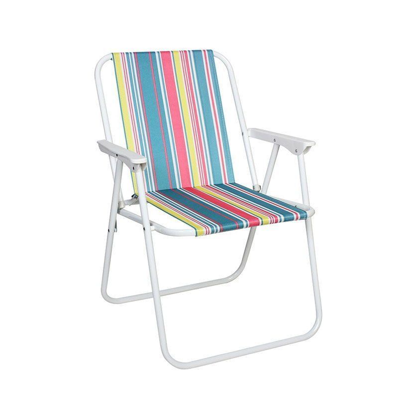Καρέκλα Παραλίας Σπαστή Πτυσσόμενη - Beach Chair - Γαλάζιο - Πράσινο - Ροζ OEM
