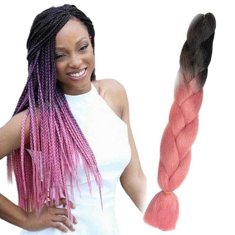 Yuan yao Μαλλιά για Ράστα ombre μαύρο/ροζ BY6 - Rasta hair OEM