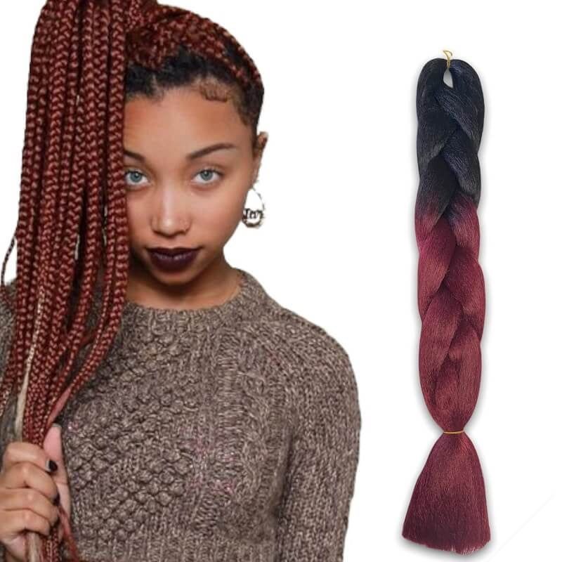 Yuan yao Μαλλιά για Ράστα ombre μαύρο-μπορντώ BY8 - Rasta hair OEM