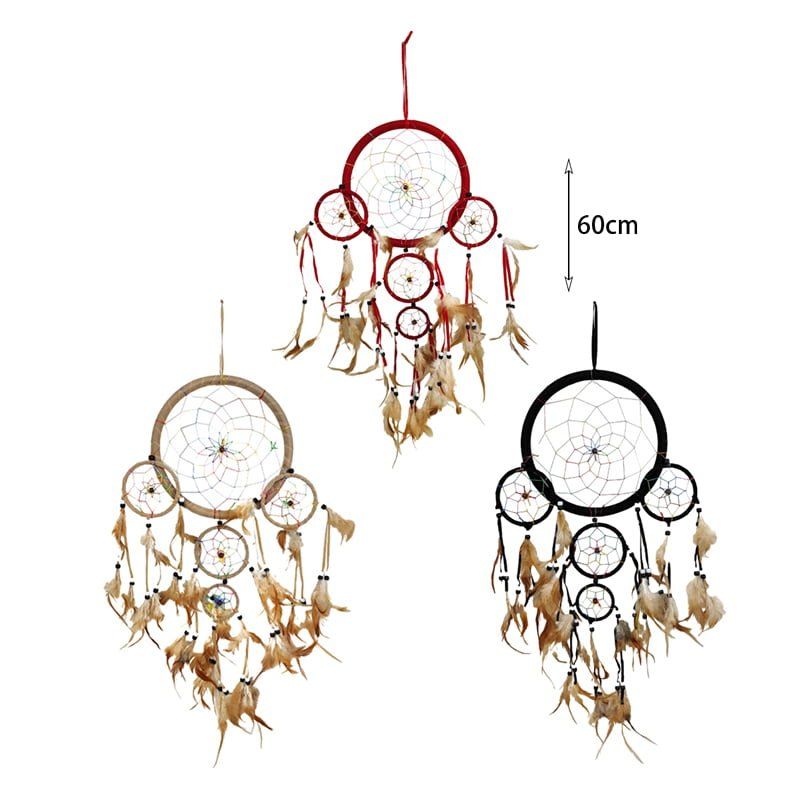 Ονειροπαγίδα 60cm - Dreamcatcher - Κίτρινο - Μωβ OEM