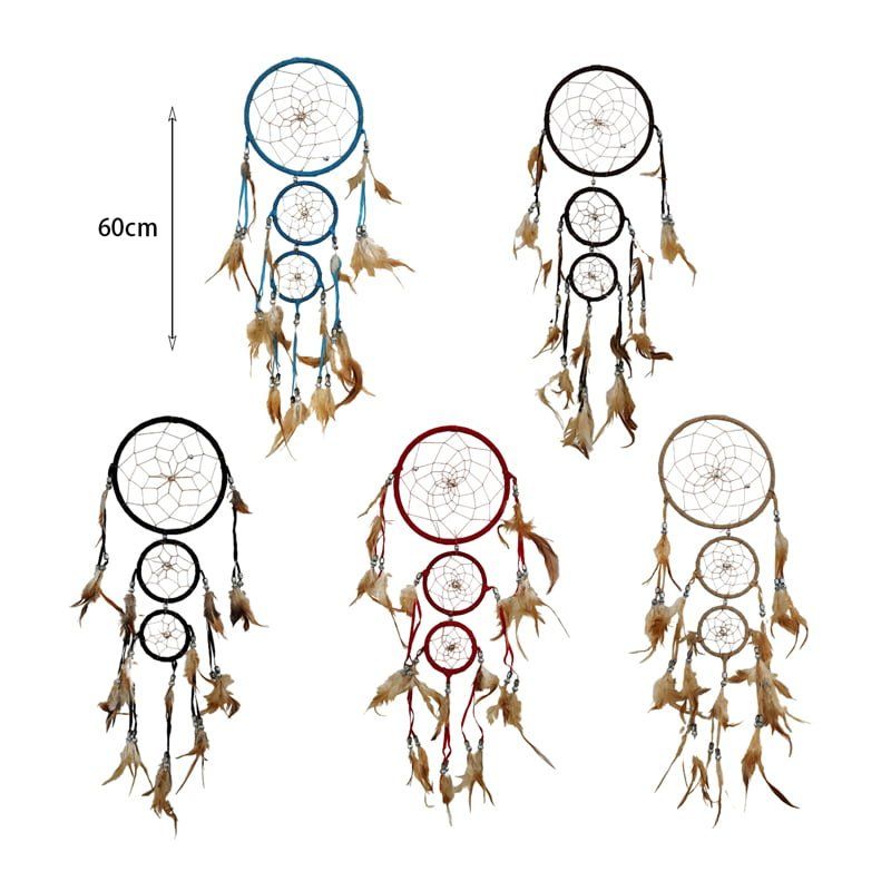 Ονειροπαγίδα 60cm - Dreamcatcher - Κίτρινο - Μωβ OEM