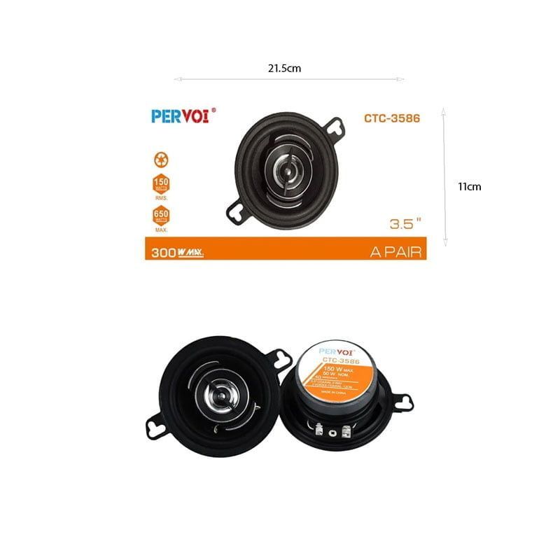 PerVoi Ηχείο Αυτοκινήτου 3.5" 300W CTC-3586 2τμχ - Midrange speaker PerVoi