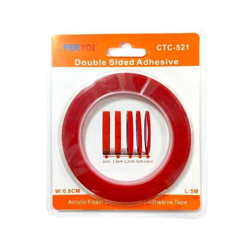 Pervoi Διπλής Όψεως Ταινία Ακρυλικής Κόλλας 0.8 cm × 5 m CTC-521– Double-sided adhesive tape PerVoi