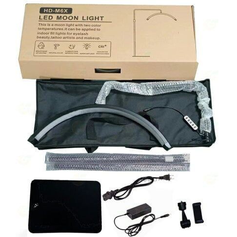 Επαγγελματική λάμπα Half Moon 3200K- 5600K HD-M6X 36W - LED Moon Light - Μαύρο OEM