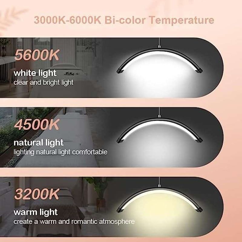 Επαγγελματική λάμπα Half Moon 3200K- 5600K HD-M6X 36W - LED Moon Light - Λευκό OEM