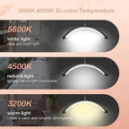 Επαγγελματική λάμπα Half Moon 3200K- 5600K HD-M6X 36W - LED Moon Light - Μαύρο OEM