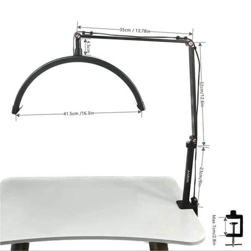 Επαγγελματική λάμπα Half Moon 3000K/4500K/6000K HD-M3X - Smart Moonlight - Λευκό OEM